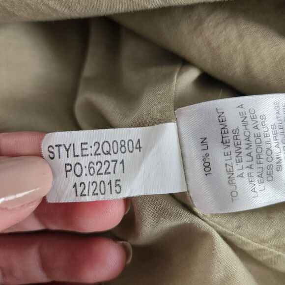 VINEYARD VINES linen Sz 12 Striped Beach Tunic  Dress Pink/Taupe pockets summer - Picture 9 of 10